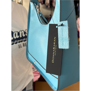 Donna Karen cederhurst buckle hobo Leather Bag Blue