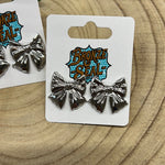 Silver Bow Stud Earrings