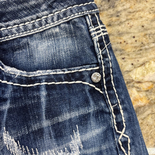 Rock Revival Jeans Crystals Embroidered Shorts 29