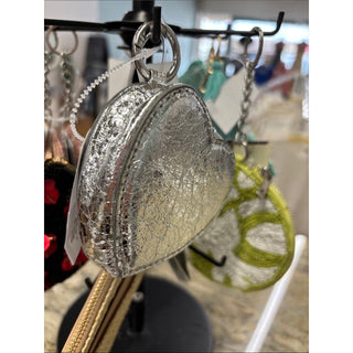 On 34th Silver Heart Coin Purse Keychain - Women Bags