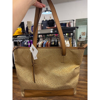 Fossil Gold Tote with Tan Leather