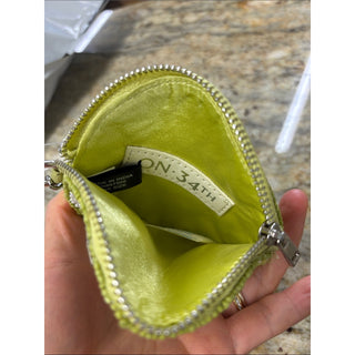 ON·34TH Lime & White Beaded Mini Coin Pouch with Keyring