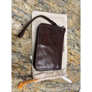 Old trend leather basswood clutch wallet