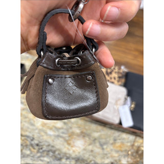 Patricia Nash Dark Brown Suede and Leather Mini Bag Charm