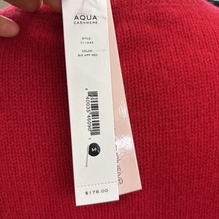 Aqua Cashmere Sweater Red Crew Neck Pullover