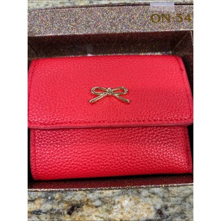 ON 34TH Red Women's Wallet with Gold Bow Accent