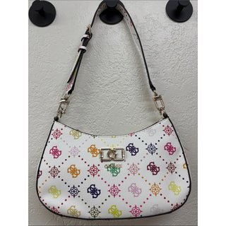 Guess Shoulder Bag with Multicolor Logo Print
