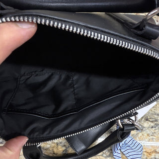 Steve Madden Black Small Satchel Top Handle Zip Bag w Coin Purse Charm