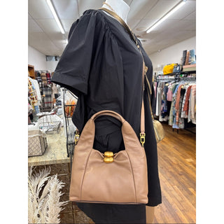 Donna Karan Tan Leather Top-Handle Shoulder Bag