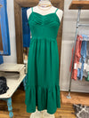 Green Pintuck Cami Dress