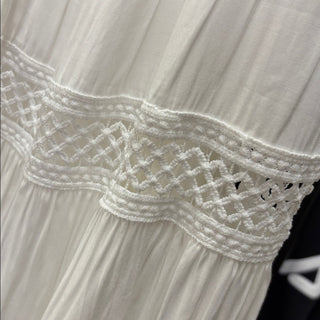 Aqua White Lace Cotton dress with Straps size S