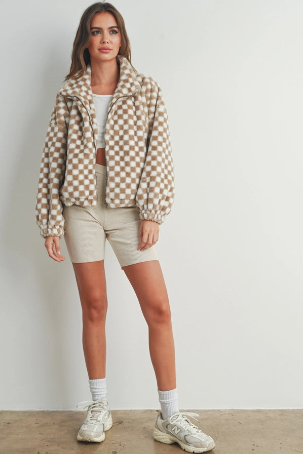 Checkered Teddy Jacket