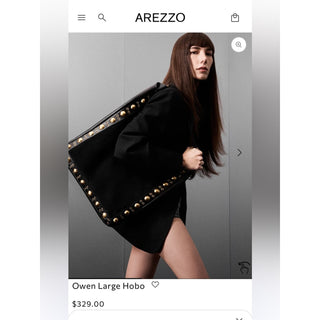 Arezzo Brown Suede and Leather Hobo Bag with Gold Accents