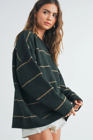 Olive Striped Sweater