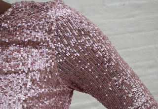 Karen Kane Pink Sequin Long Sleeve Top