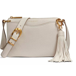 Donna Karan Glenwood Zippered Leather Small Crossbody with Tassel Detail