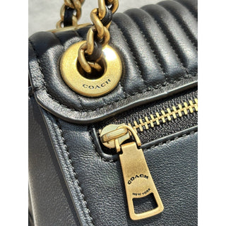 Coach Parker Convertible Quilted Leather Backpack 16 in Black