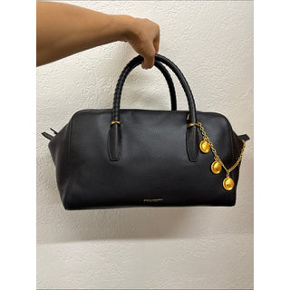 Donna Karan chantilly Satchel leather bag with Gold Charm Chain
