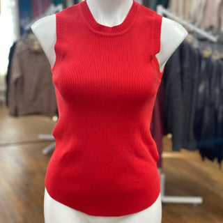 Karen Kane Red Super Bloom Ribbed Sweater