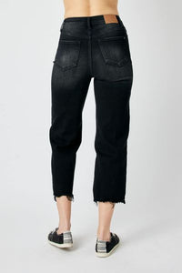 Judy Blue Black High Rise Cropped Wide Leg Jeans