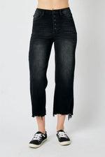 Judy Blue Black High Rise Cropped Wide Leg Jeans