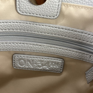 On 34th Light Blue Pebbled Bucket Drawstring Crossbody Bag with Gold Chain