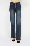 Judy Blue Button Fly Destroy Hem Straight Jeans