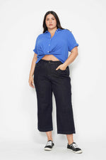 Judy Blue Plus Wide Leg Braided Side Seam Crop Jeans