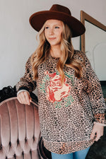 Vintage Santa Leopard Sweatshirt