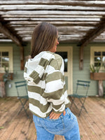 Patti Olive Stripe Hoodie