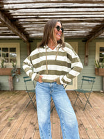 Patti Olive Stripe Hoodie