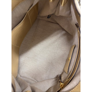 Donna Karan glenwood Metallic woven small Gold Shoulder Bag