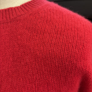 Aqua Cashmere Sweater Red Crew Neck Pullover