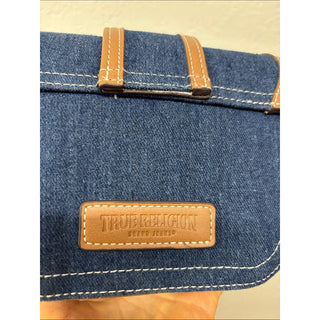 True Religion Denim Crossbody bag with Brown Trim
