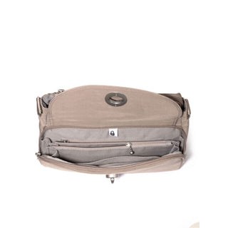 Baggallini Light Taupe Crossbody with Turn-Lock Detail