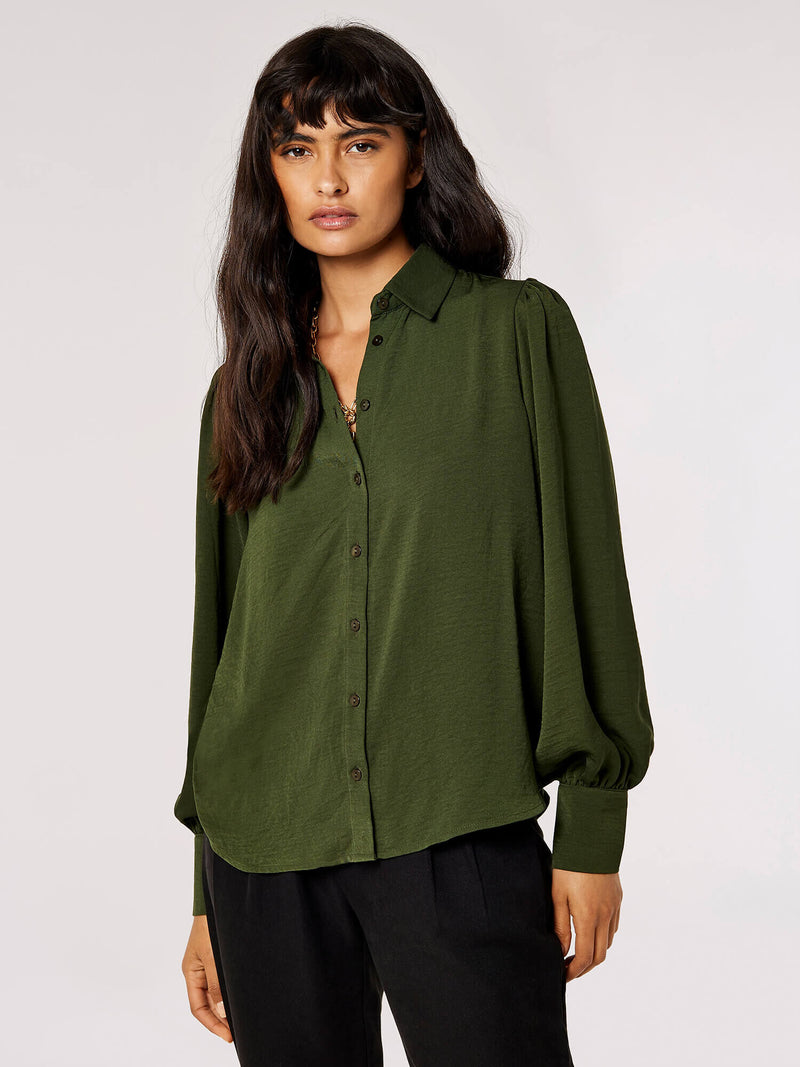 Green Airflow Volume Sleeve Top