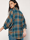 Soft Touch Balloon Sleeve Check Shirt