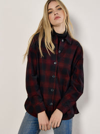 Red Check Distressed Shirt