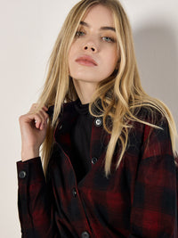 Red Check Distressed Shirt