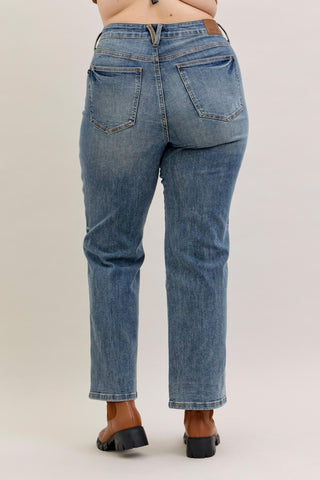 Judy Blue Plus HR Tummy Control Straight Jeans
