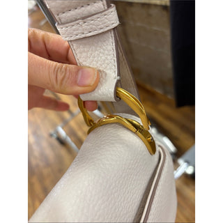 Donna Karen Leather Crossbody Bag cream