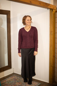 Another Love Thalia Blackberry Sparkle Sweater