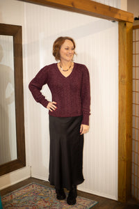 Another Love Thalia Blackberry Sparkle Sweater