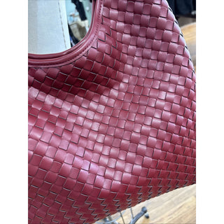 on 34th Woven Wine Shoulder Bag purse