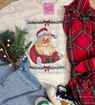 Vintage Plaid Santa Tee