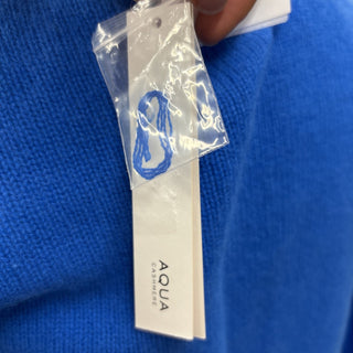 Aqua Cashmere Sweater Blue Crew Neck Pullover