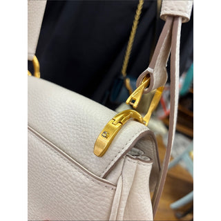 Donna Karen Leather Crossbody Bag cream