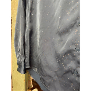 Aqua Blue sparkling Button-Down Shirt