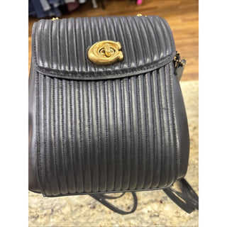 Coach Parker Convertible Quilted Leather Backpack 16 in Black