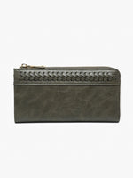 Gia Braided Detail Zip-Top Wallet